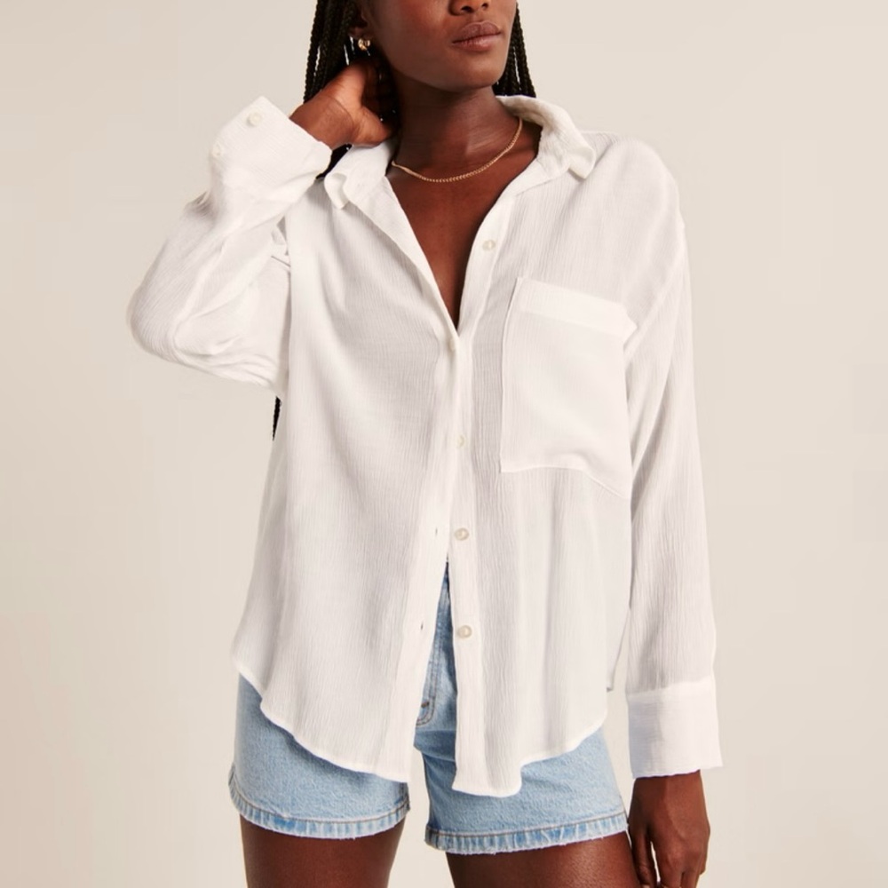 Crinkle oversized shirt